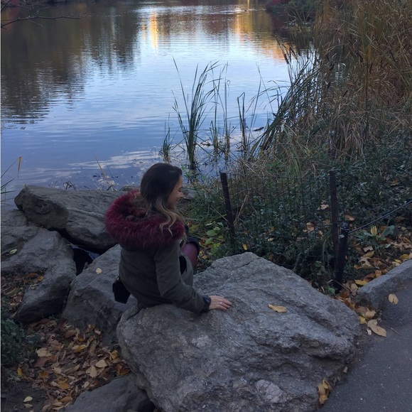 Bomber Jacket with Red Faux Fur - Picture 3 of 6